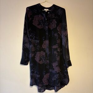 Wilfred Dark Silk dress in a black and purple floral print XS, like new